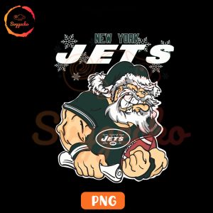 New York Jets Santa Claus PNG, Funny Jets Football Team Christmas PNG