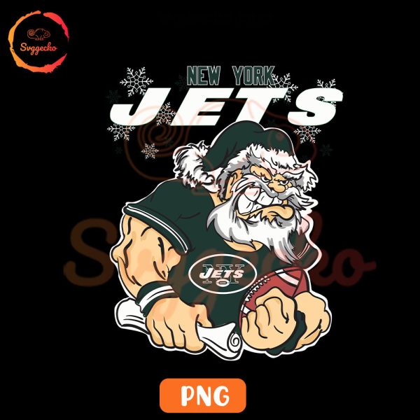 New York Jets Santa Claus PNG, Funny Jets Football Team Christmas PNG