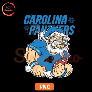 Carolina Panthers Santa Claus PNG, Funny Panthers Football Team Christmas PNG Sublimation
