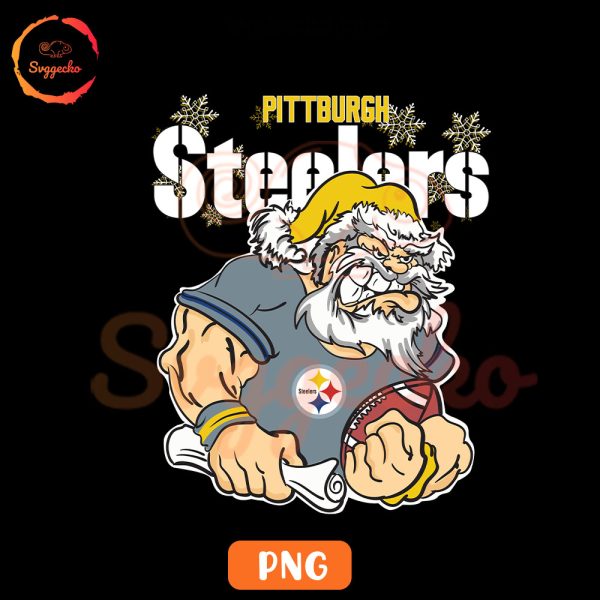 Pittsburgh Steelers Santa Claus PNG, Funny Steelers Football Team Christmas PNG Download