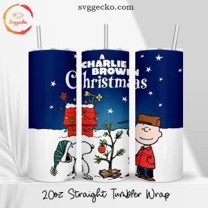 A Charlie Brown Christmas 20oz Straight Tumbler Wrap PNG Digital Download