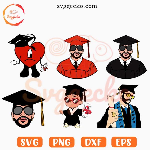 Bad Bunny Graduation SVG Bundle, Baby Benito Grad SVG PNG Digital Download