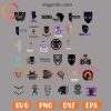 Black Panther SVG Bundle, Wakanda Forever SVG PNG EPS DXF Digital Download