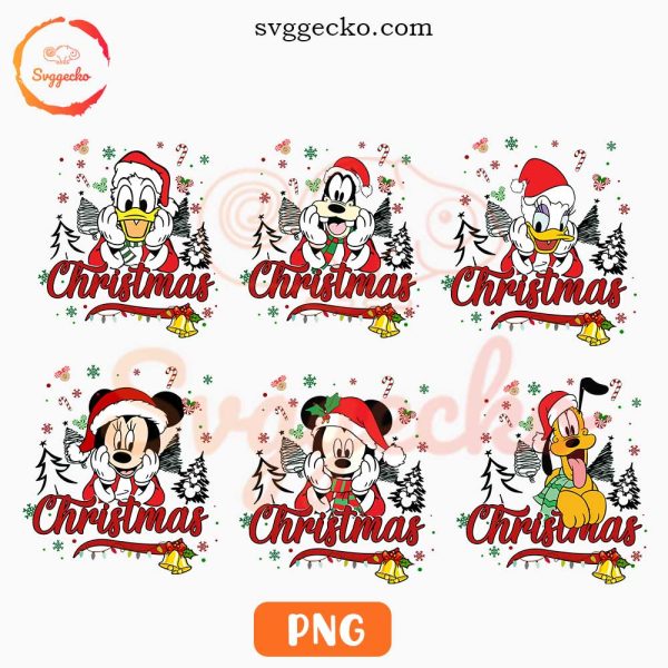 Disney Friends Santa Claus Christmas PNG, Mickey Minnie Friends Xmas PNG Digital Download