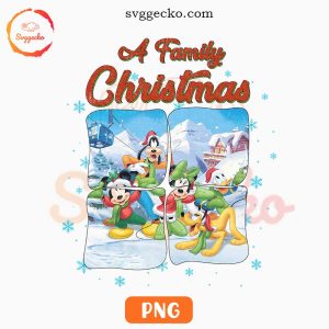 A Family Christmas Disney PNG, Mickey Mouse Family Xmas PNG Sublimation