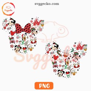 Disney Mouse Ears Christmas PNG, Mickey Minnie Head Christmas PNG Sublimation Files