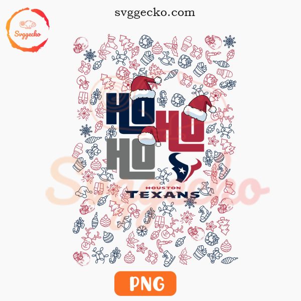 Houston Texans Ho Ho Ho PNG, Texans Football Christmas PNG Digital Download