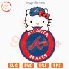 Hello Kitty Atlanta Braves Baseball SVG, Cute Braves Fan SVG PNG Cutting Files