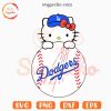Hello Kitty Dogers Baseball SVG, Cute LA Dodgers SVG PNG Cut Files