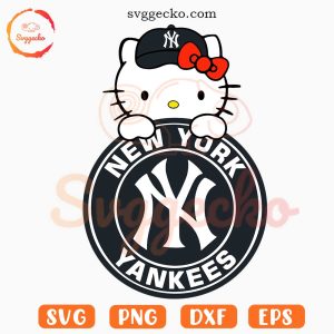 Hello Kitty New York Yankees Baseball SVG, Cute Yankees Fan SVG PNG Digital Download