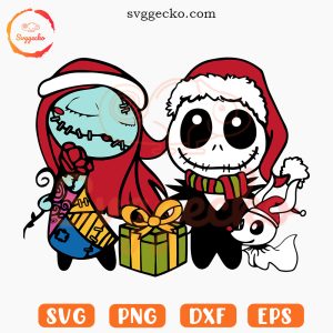 Baby Jack Sally And Zero Christmas SVG, Cute Nightmare Before Christmas SVG PNG Cricut