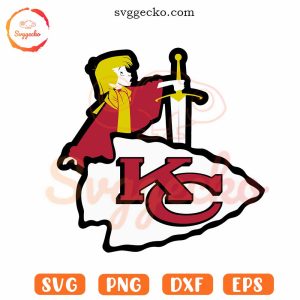 Kansas City Chiefs Arthur The Sword In The Stone Logo SVG, Chiefs NFL Disney SVG PNG