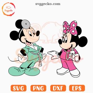 Mickey Minnie Nurse SVG, Cute Nursing SVG, Medical SVG, Doctor SVG PNG Files