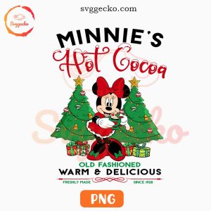 Minnie's Hot Cocoa PNG, Minnie Mouse And Christmas Tree PNG For Shirt