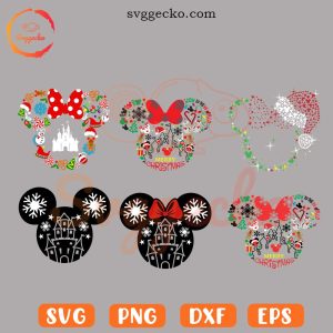 Mouse Ears Christmas SVG Bundle, Merry Christmas SVG, Joy To The World SVG PNG