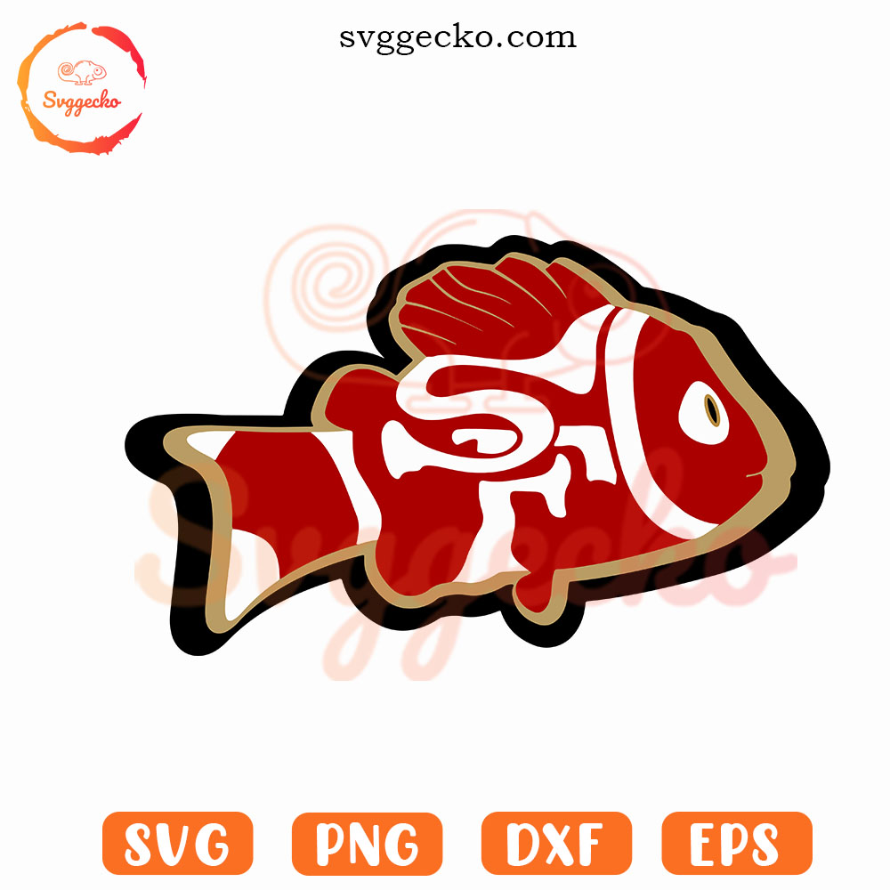 San Francisco 49ers Nemo Fish Logo SVG, 49ers NFL Disney SVG PNG Files