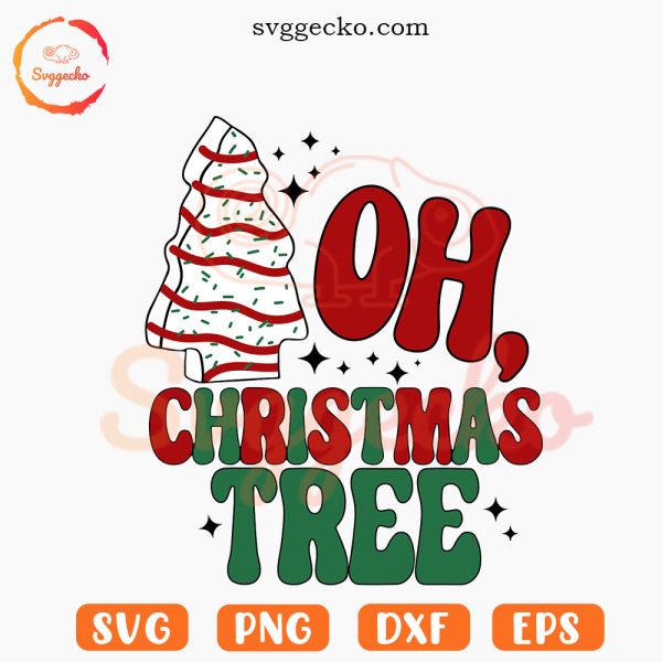 Oh Christmas Tree SVG, Xmas SVG, Retro Christmas Season SVG, Holiday SVG PNG
