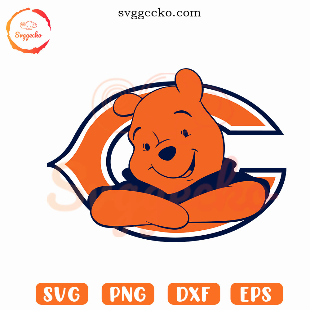 Chicago Bears Winnie The Pooh Logo SVG, Pooh Bears NFL Team SVG PNG Cut Files