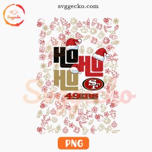 San Francisco 49ers Ho Ho Ho PNG, 49ers Football Christmas PNG Sublimation