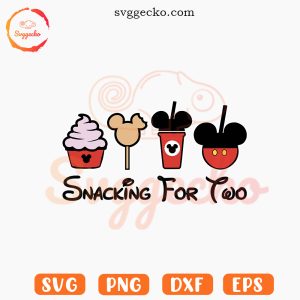 Snacking For Two SVG, Disney Snacks SVG, Pregnancy Announcement SVG PNG Files