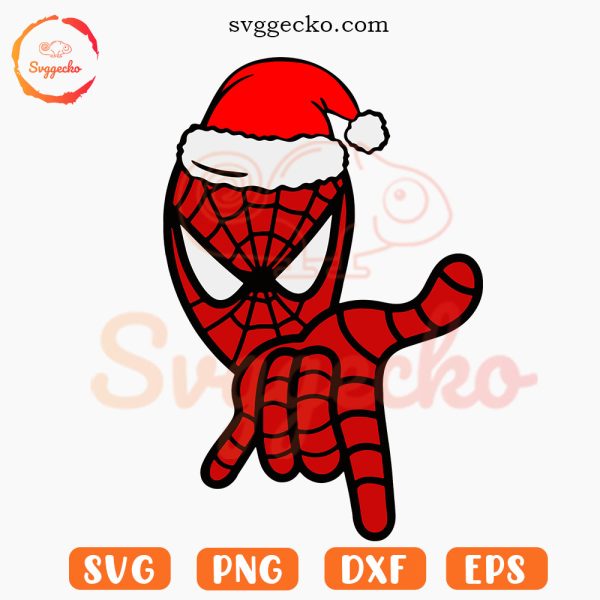 Spider Man Santa Hat SVG, Funny Spider Man Christmas SVG PNG Cutting Files