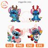 Stitch Santa Claus Christmas SVG, Stitch Reindeer SVG PNG EPS DXF Files