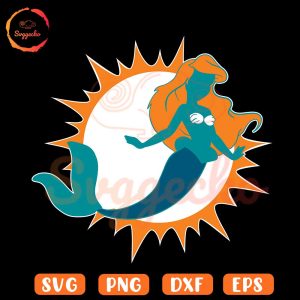Miami Dolphins Ariel Mermaid Logo SVG, Dolphins NFL Disney SVG PNG Cutting Files