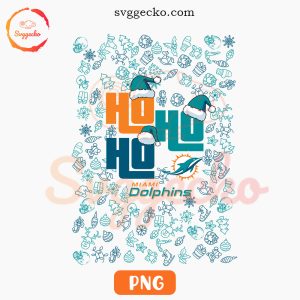 Miami Dolphins Ho Ho Ho PNG, Dolphins Football Christmas PNG Designs