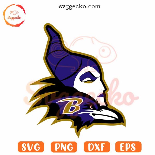 Baltimore Ravens Maleficent Logo SVG, Ravens NFL Disney SVG PNG Files