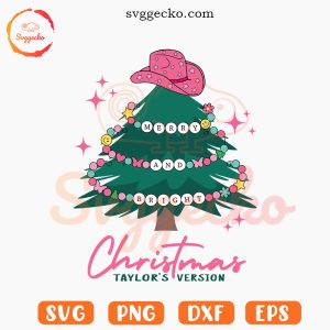 Merry And Bright Christmas Taylor's Version SVG, Swiftie Christmas Tree SVG PNG EPS DXF Cricut