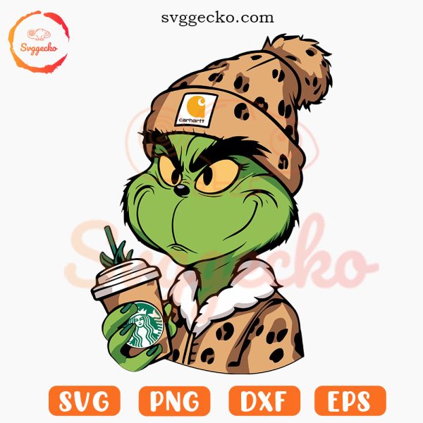 Grinch Leopard Starbucks SVG, Cute Grinches SVG, Grinch Bougie SVG PNG Digital Files