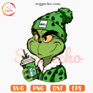 Grinch Leopard Seahawks Starbucks SVG, Seattle Seahawks Grinch SVG, Seahawks Christmas SVG PNG Downloads
