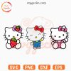 Hello Kitty SVG Bundle, Kawaii Cat SVG, Kitty With Strawberry SVG PNG Files