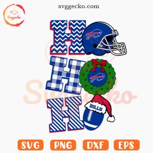 Ho Ho Ho Bills SVG, Bills Xmas Wreath SVG, Buffalo Bills Christmas SVG PNG Digital Files