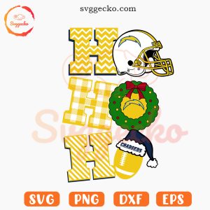 Ho Ho Ho Chargers SVG, Chargers Xmas Wreath SVG, Los Angeles Chargers Christmas SVG PNG Cut Files