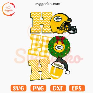 Ho Ho Ho Packers SVG, Packers Xmas Wreath SVG, Green Bay Packers Christmas SVG PNG Downloads