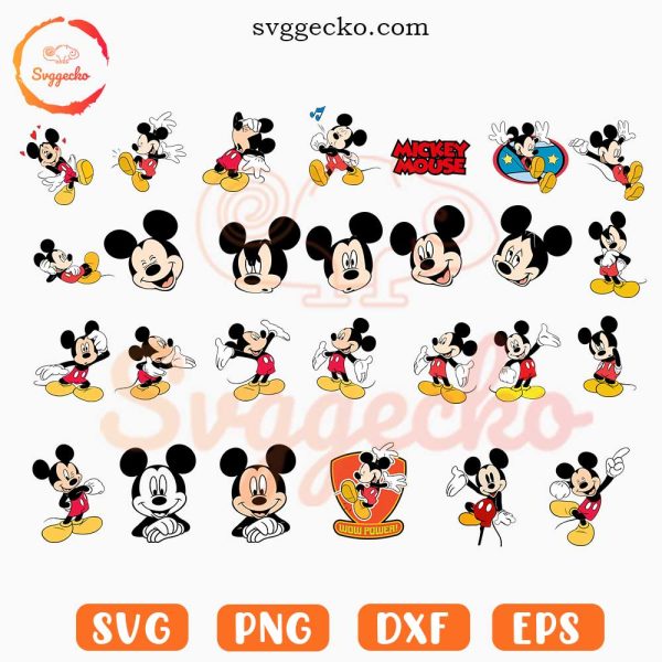 Mickey Mouse SVG Bundle, Cute SVG, Walt Disney Cartoon SVG PNG Digital Download