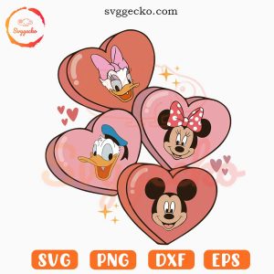 Mickey Friends Candy Heart SVG, Sweethearts Candies SVG, Cute Disney Valentine SVG PNG