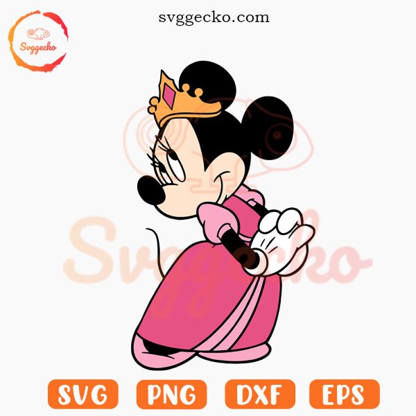 Minnie Princess SVG, Minnie With Crown SVG, Disney Mouse Girl SVG PNG Cricut Files