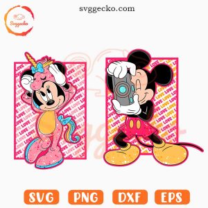 Mickey And Minnie Love SVG, Disney Mouse Couple SVG, Disney Valentine SVG PNG For Shirt