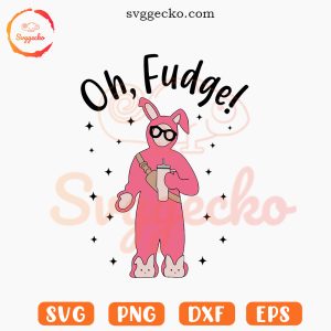 Ralphie Bunny Stanley Tumbler SVG, Oh Fudge SVG, Trendy Christmas Story SVG PNG Files