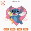 Stitch Cupid SVG, Heart SVG, Disney Happy Valentine's Day SVG, Funny Valentine Cupid SVG PNG