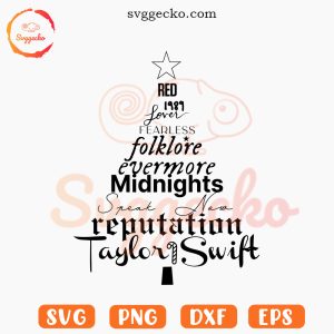 Taylor Swift Album Christmas Tree SVG, Swiftmas SVG, Taylor Version Xmas SVG PNG EPS DXF