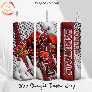 Arizona Cardinals Mascot 3D Puff 20oz Straight Tumbler Wrap PNG Sublimation File