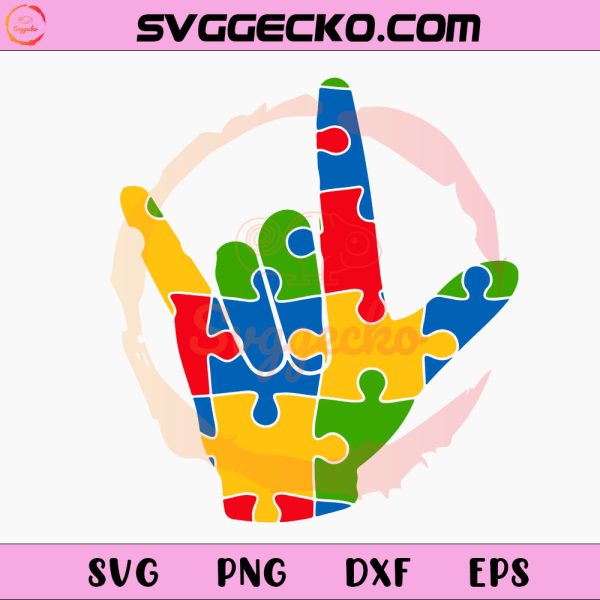ASL Sign Hand Language Autism SVG Files For Cricut