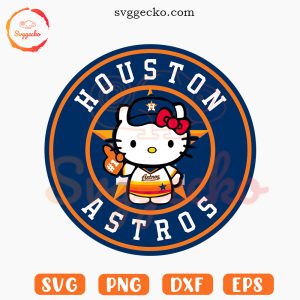 Hello Kitty Houston Astros Logo SVG, Cute Astros SVG, Kitty Astros Baseball Team SVG PNG Files