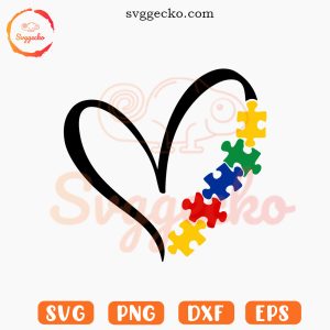Autism Heart SVG PNG Files For Cricut