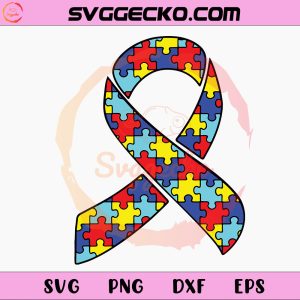 Autism Awareness Ribbon SVG PNG Files For Cricut