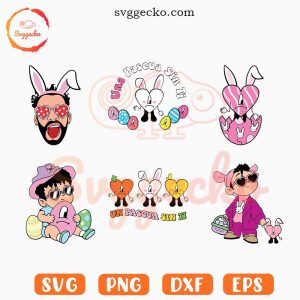 Bad Bunny Easter SVG Bundle, Baby Benito Easter Day SVG, Un Pascua Sinti SVG PNG