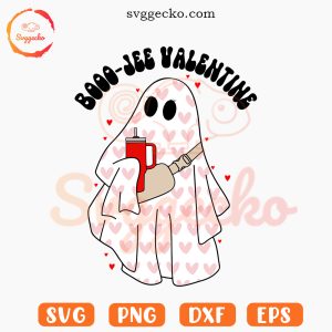 Boojee Valentine SVG, Valentine's Day Ghost SVG, Ghost Stanley Bougie Valentine SVG PNG Downloads